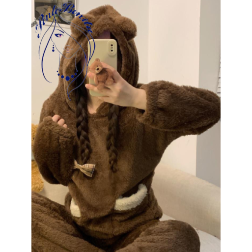🐻Pijama de Peluche Estilo Osito – Súper Suave y Calientita 🧸 🐻Pijama de Peluche Estilo Osito – Súper Suave y Calientita 🧸